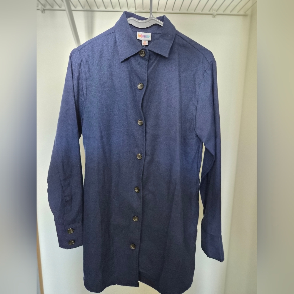LuLaRoe Dark Blue Button-Up Shirt
